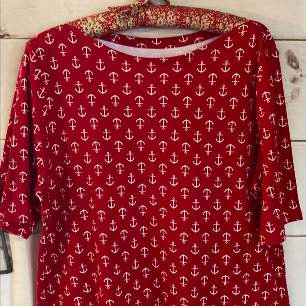 Pima Cotton; Red; Anchor; Shirt; Top; XL